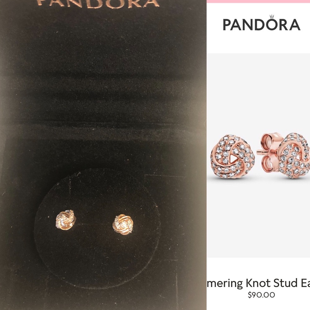 Pandora rose gold earrings